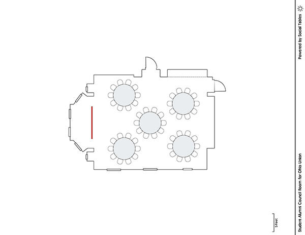 Student Alumni Council Room - Banquet Diagram