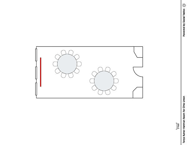 Tanya Rutner Hartman Room - Banquet Diagram